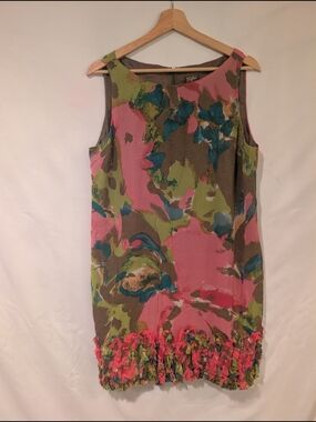 Taylor Sleeveless Floral Mini Dress in Pink, Green and Blue
